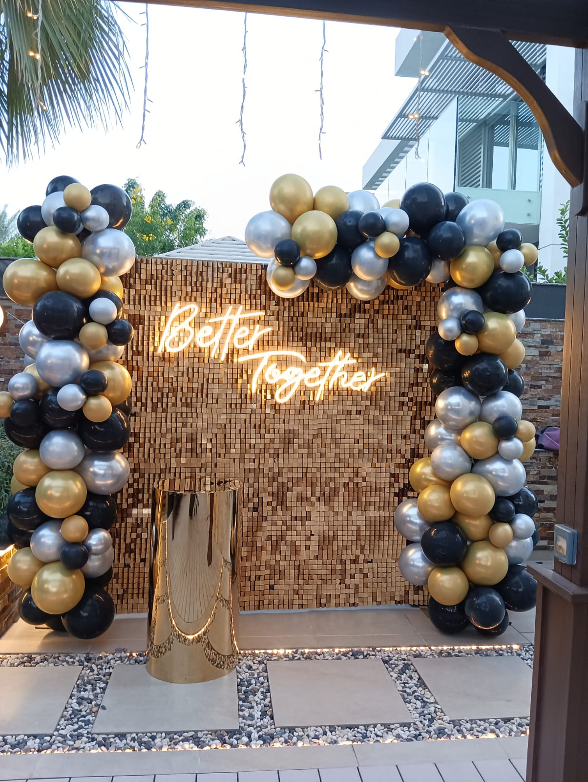 Shimmering Wall Anniversary Decor