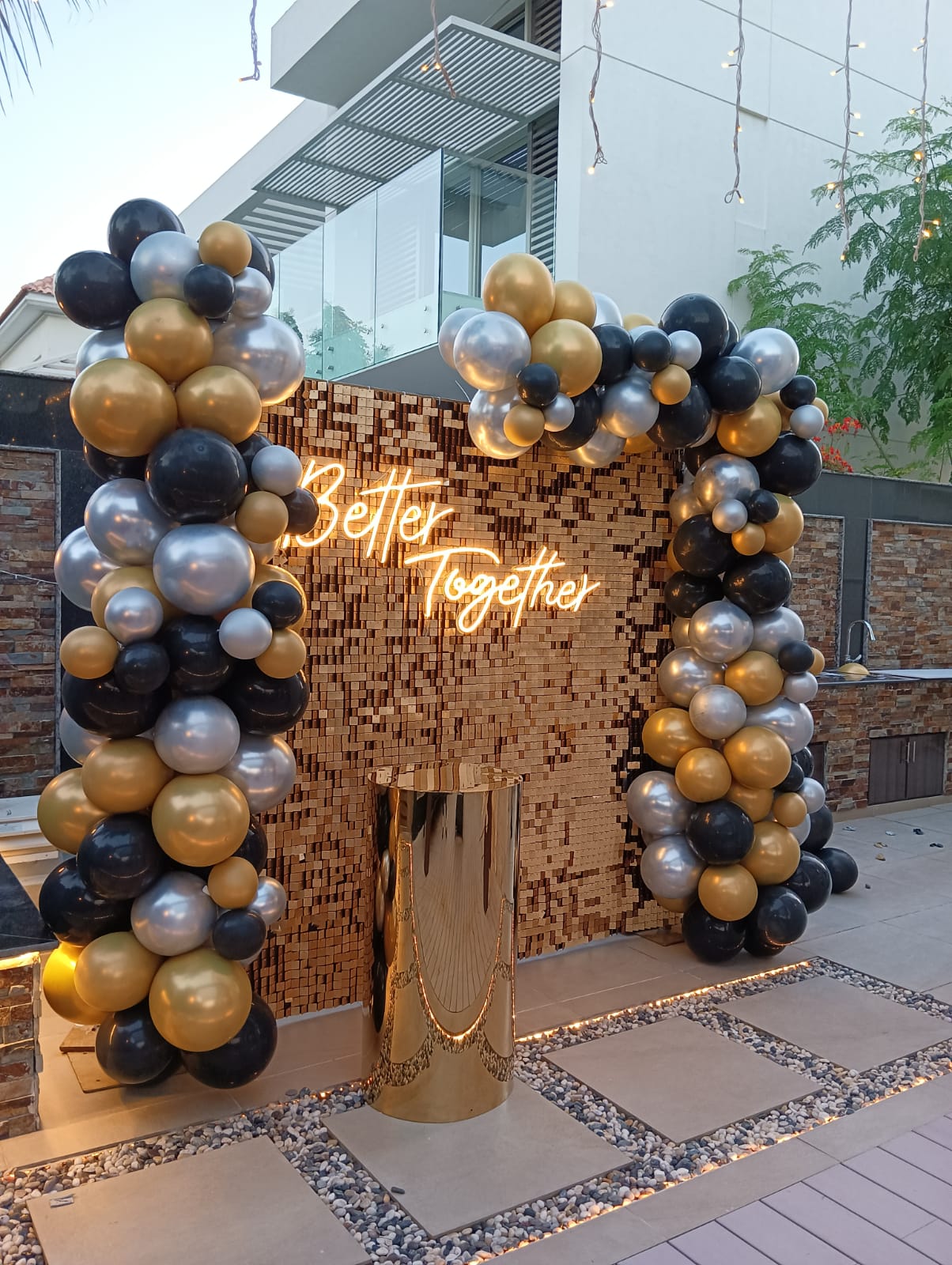 Shimmering Wall Anniversary Decor