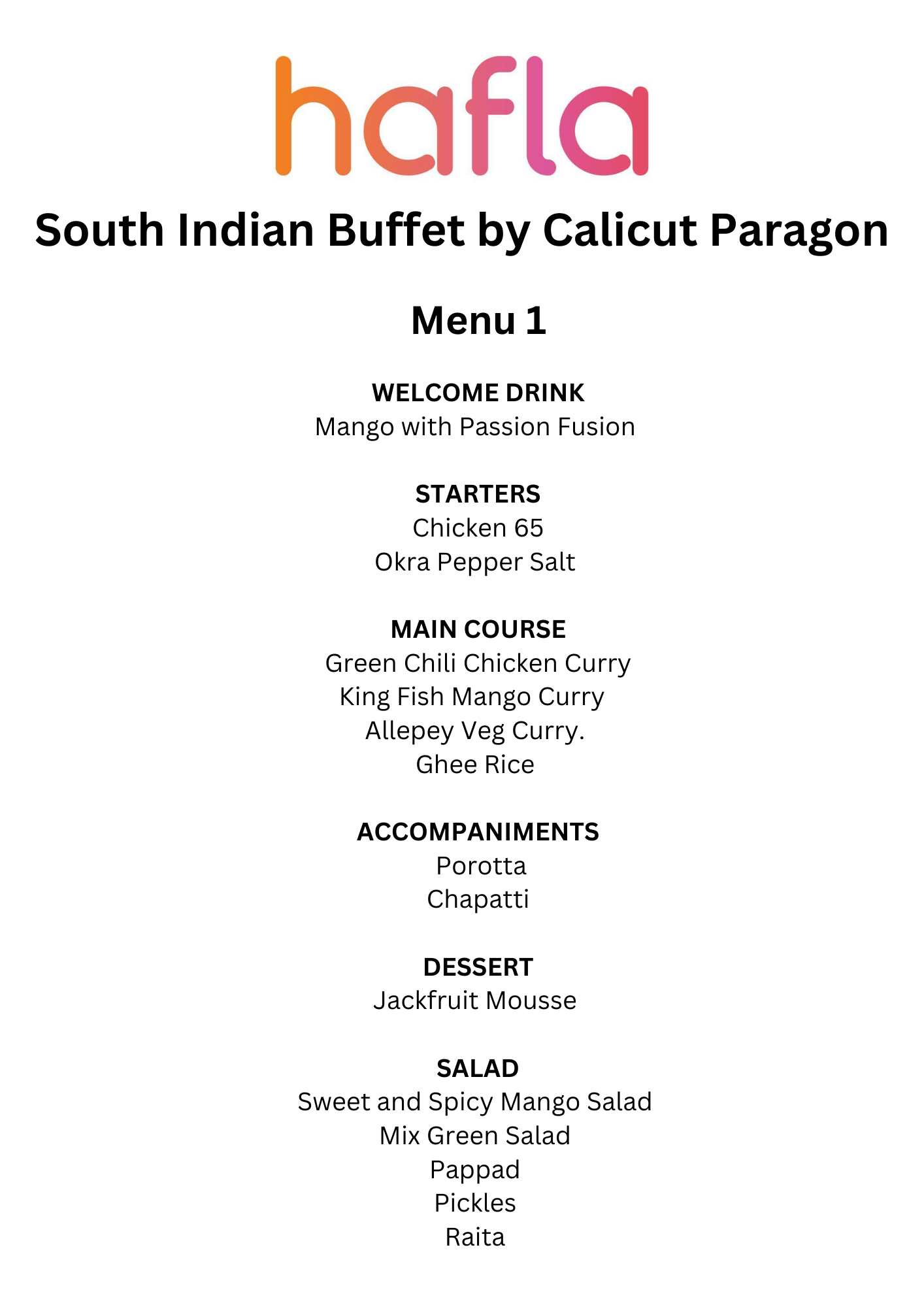 South Indian Buffet by Calicut Paragon