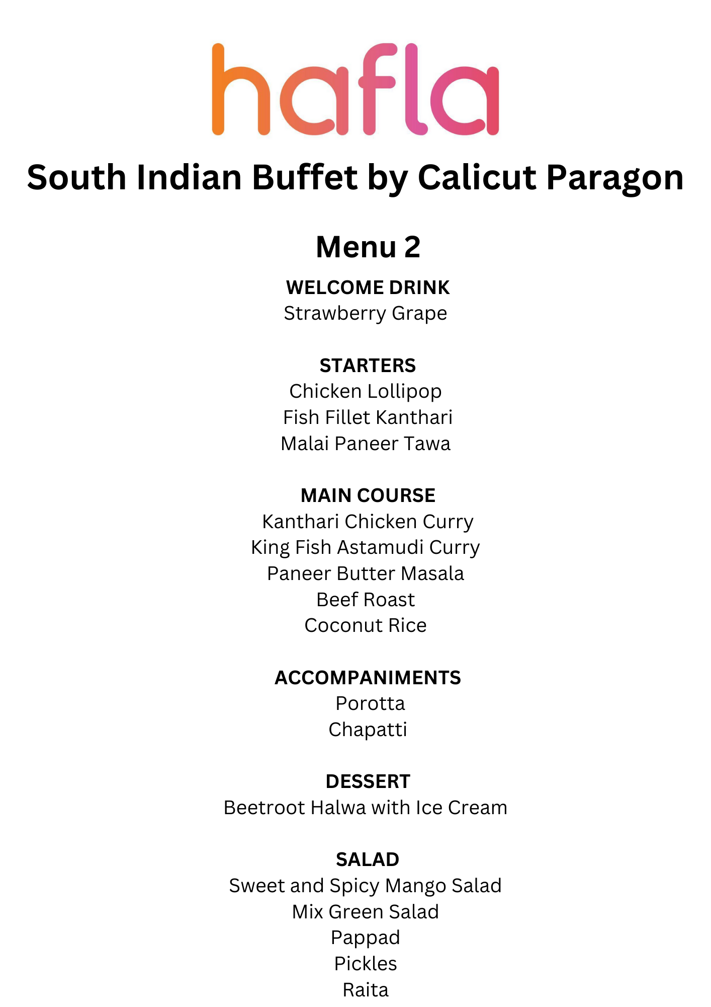 South Indian Buffet by Calicut Paragon