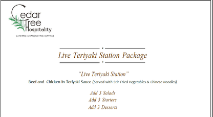 Live Teriyaki Station by Cedar Tree Hospitality