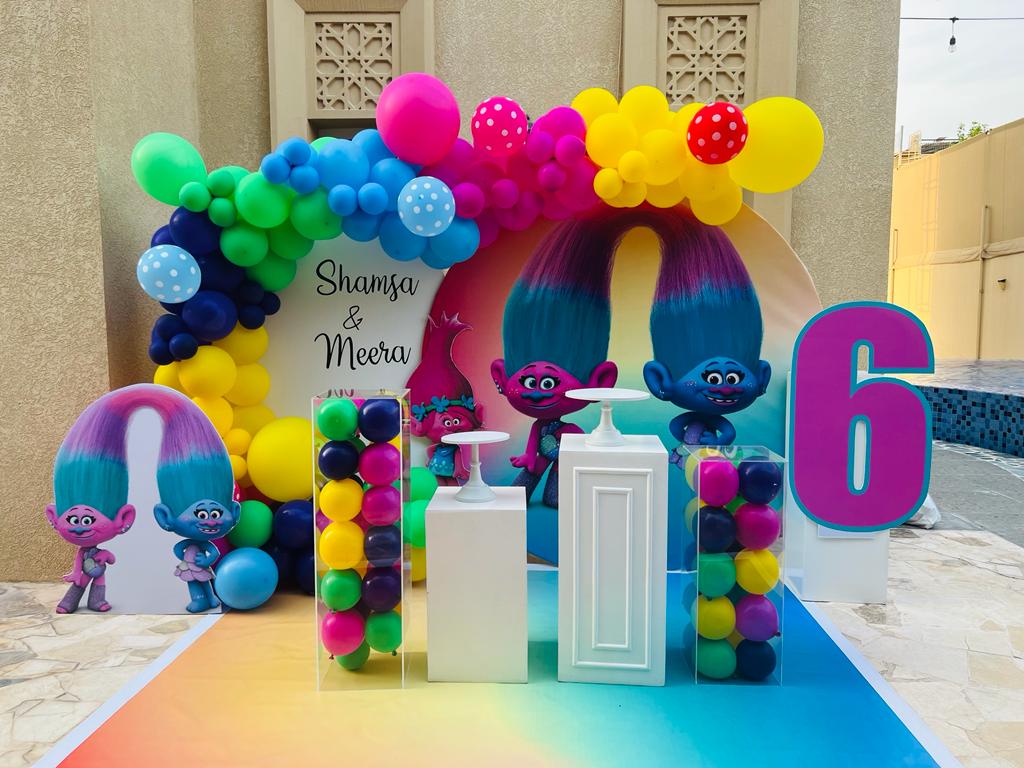 Trolls Theme Twin Birthday Decor