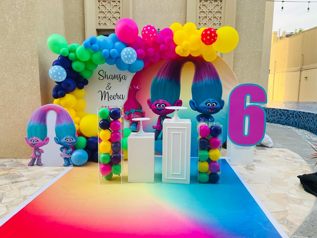 Trolls Theme Twin Birthday Decor