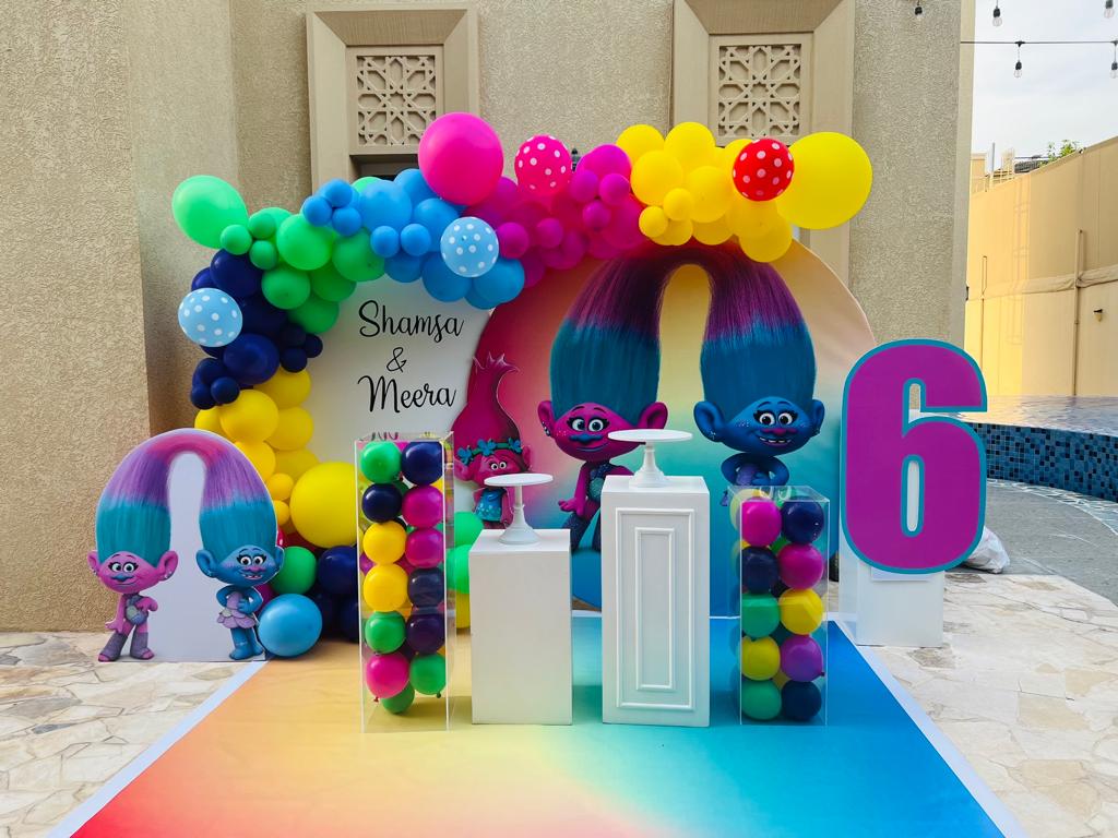 Trolls Theme Twin Birthday Decor