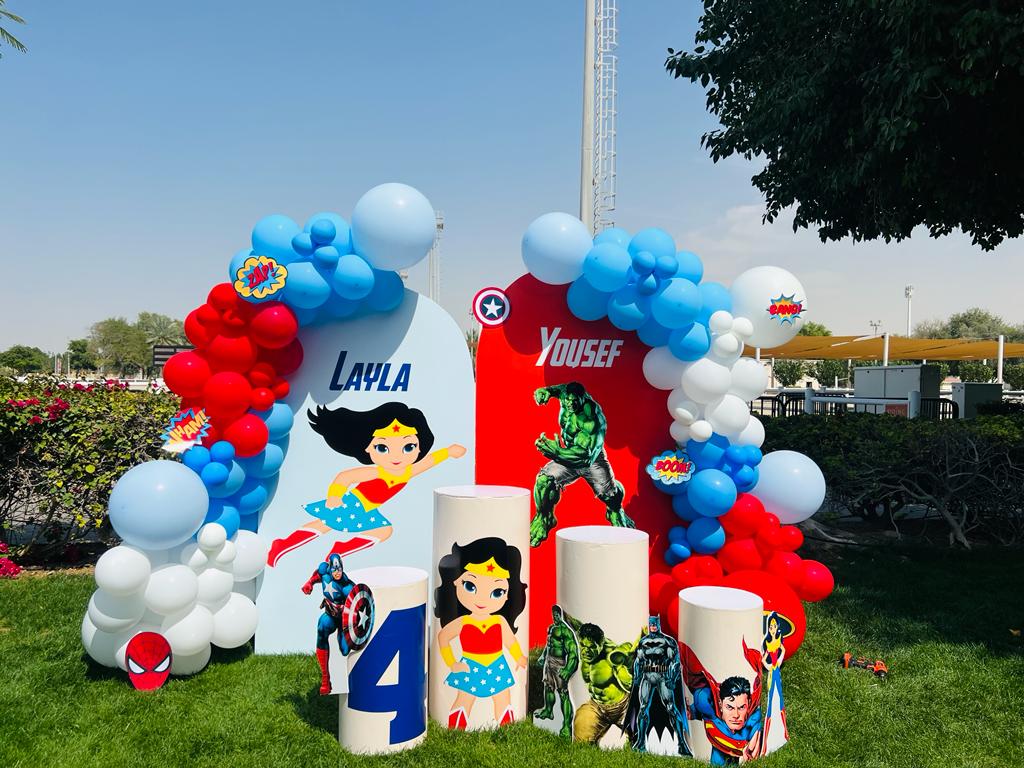 Twin Super Hero Birthday Decor