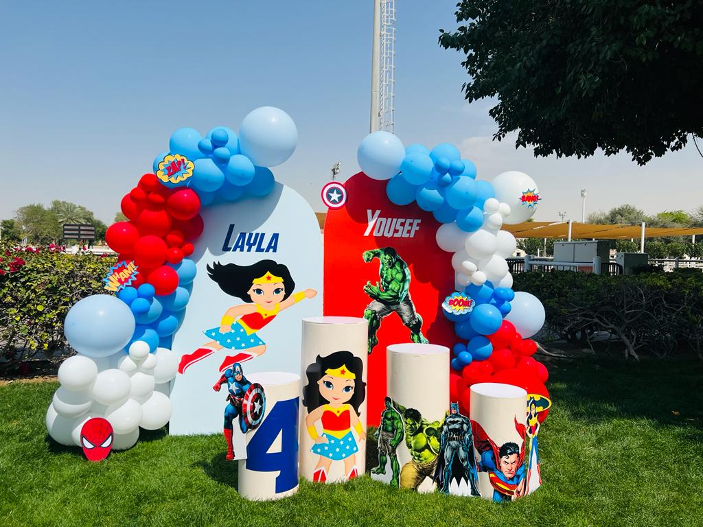 Twin Super Hero Birthday Decor