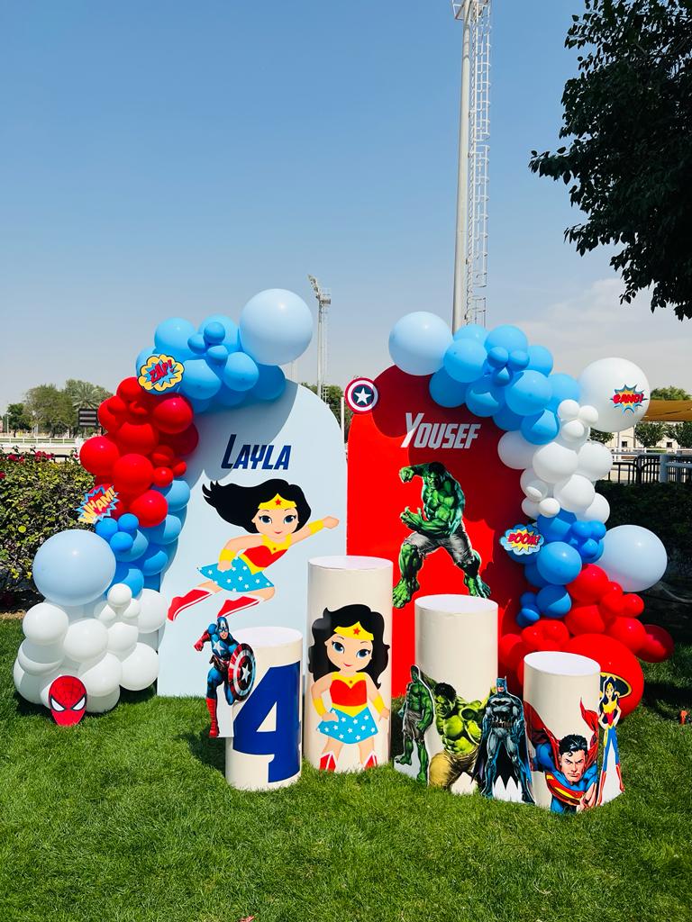 Twin Super Hero Birthday Decor