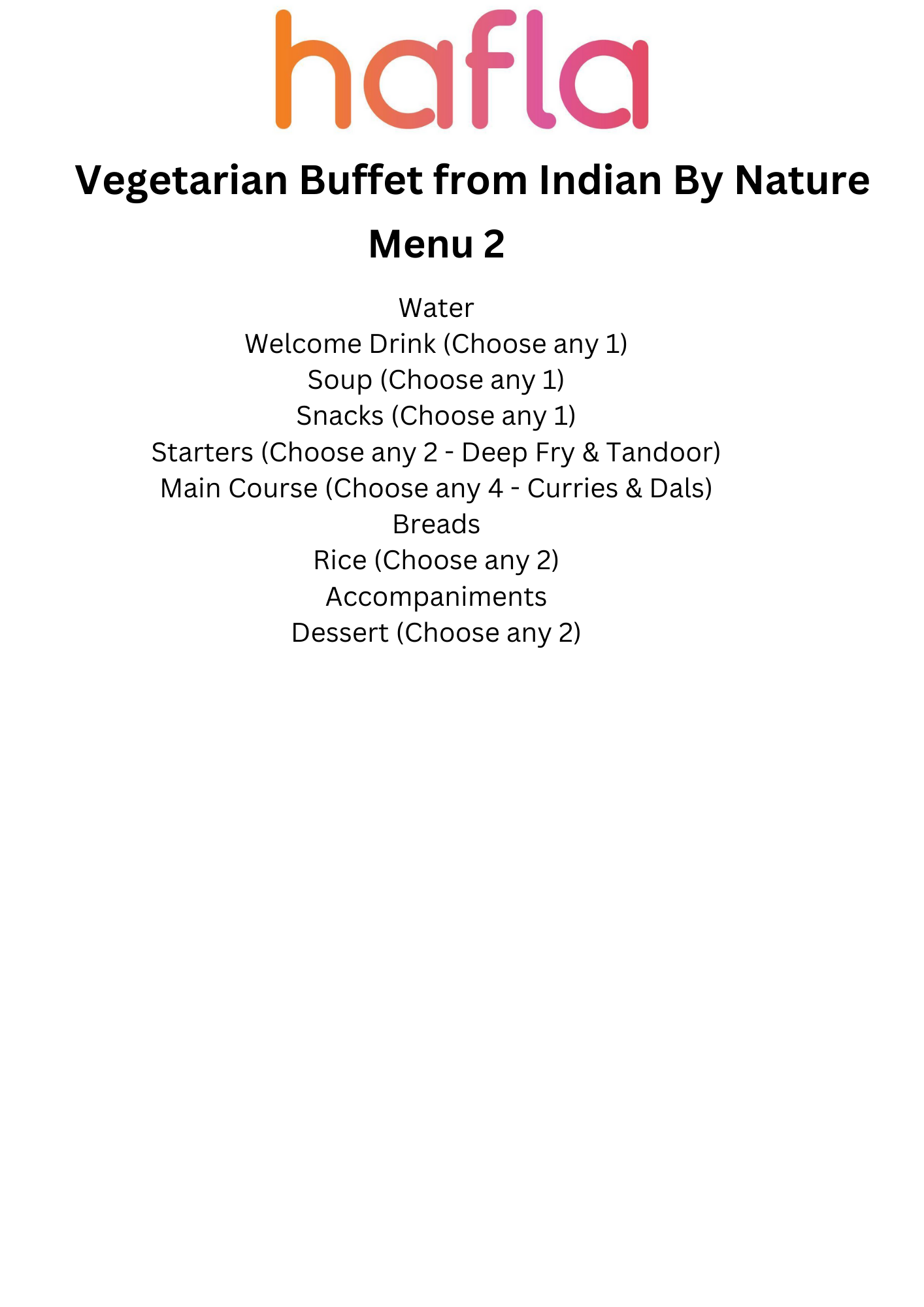 Vegetarian Buffet from Indian By Nature