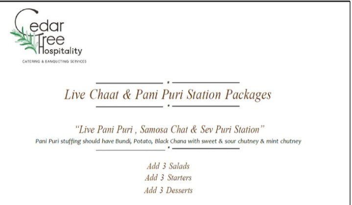 Live Chaat Counter by Cedar Tree Hospitality