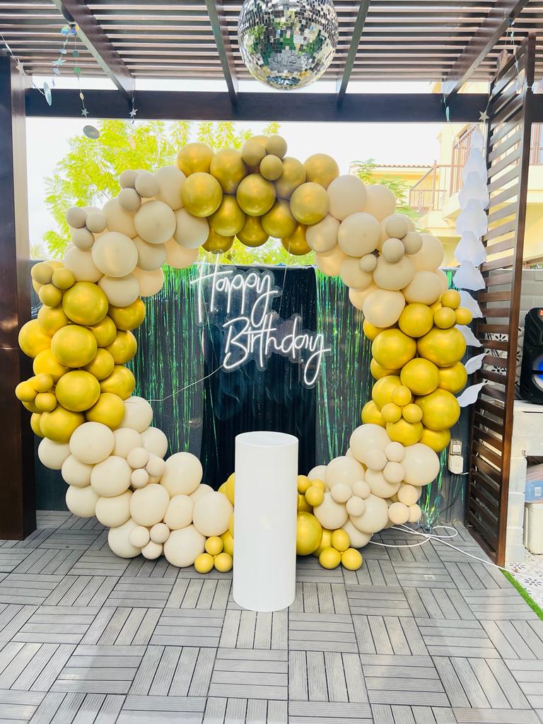 White Gold Birthday Decor