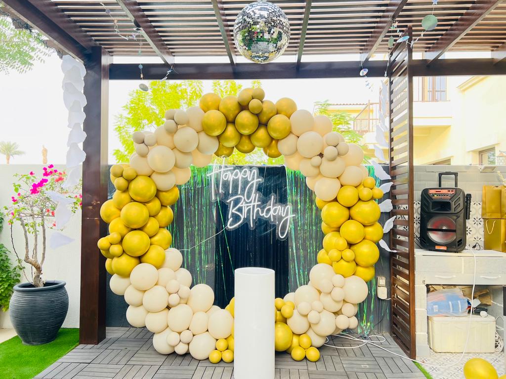 White Gold Birthday Decor
