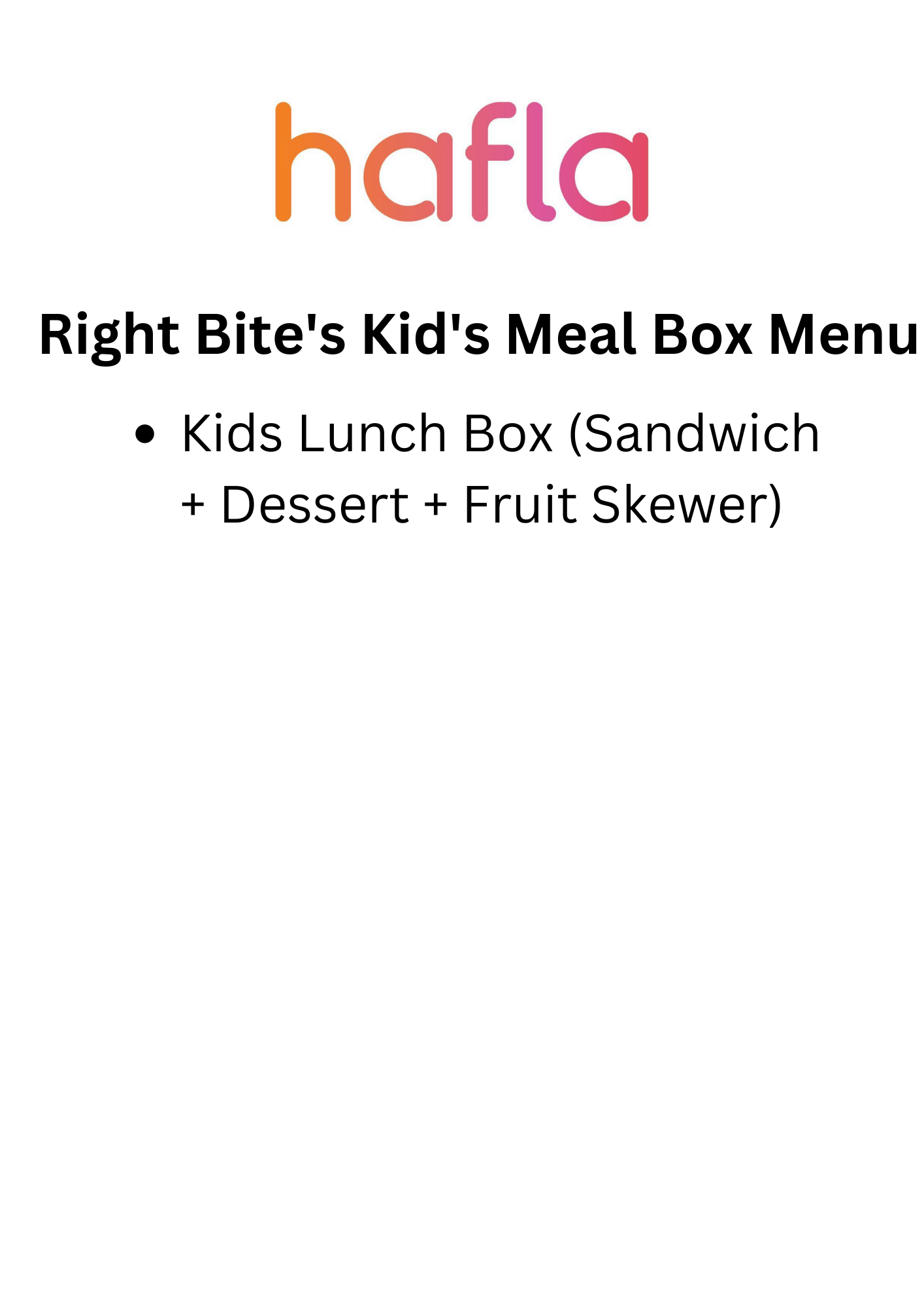 Right Bite's Kid's Meal Box